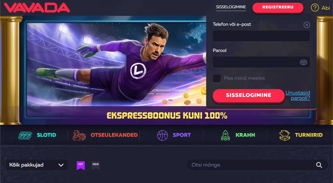 Vavada casino: sisselogimine ja registreerimine